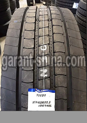 Falken RI-151 (руль/прицеп) 315/60 R22.5 152/148L 18PR - Фото протектора с этикеткой вблизи на складе